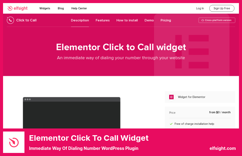 Plugin de widget Elementor Click to Call - Plugin WordPress pour numéro de composition immédiate