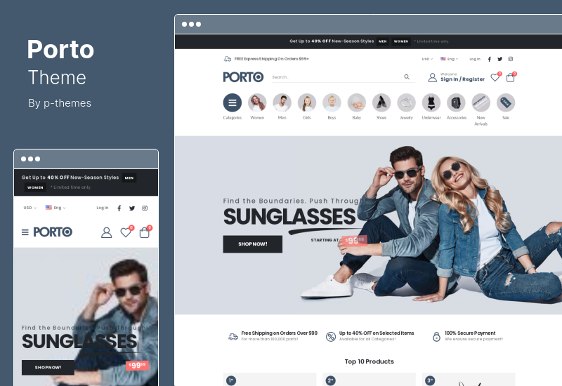 Porto Theme — многоцелевая тема WooCommerce