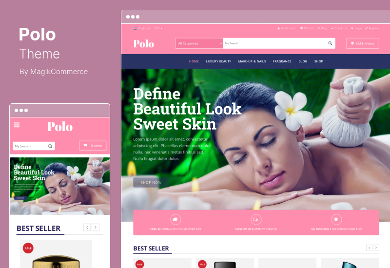 Polo Teması - Beauty Store Çok Amaçlı Duyarlı WooCommerce WordPress Teması