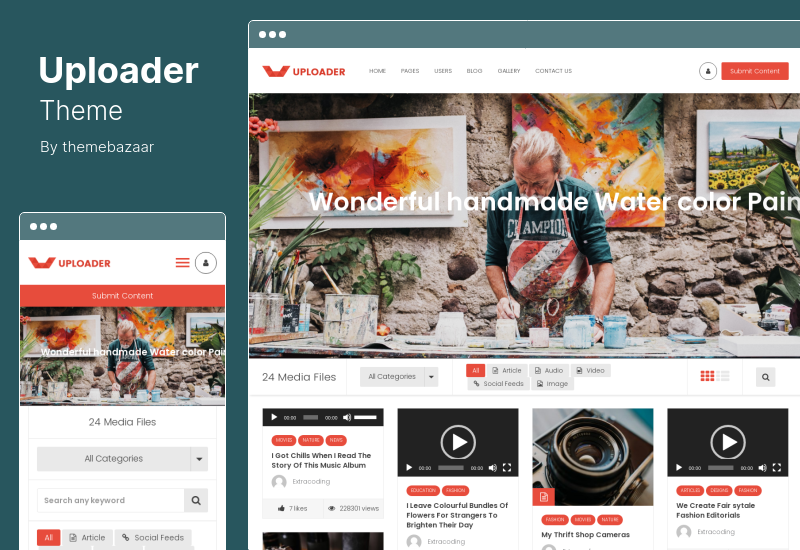 Uploader-Theme - Erweitertes Media-Sharing-Thema