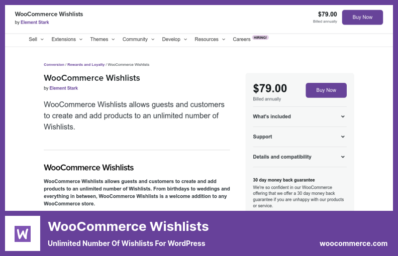 Plugin de listas de desejos do WooCommerce - número ilimitado de listas de desejos para WordPress