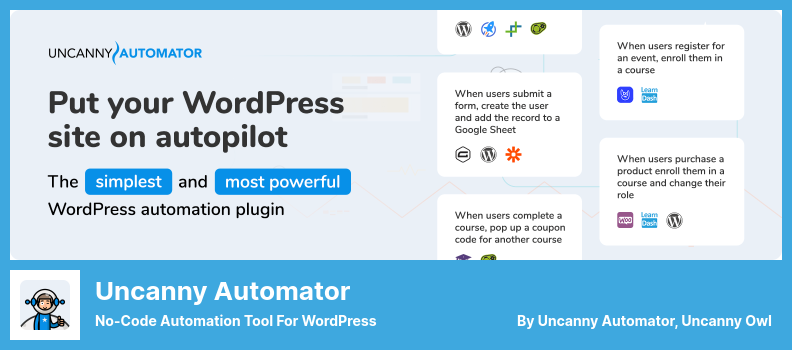 Uncanny Automator Plugin - WordPress 的無代碼自動化工具