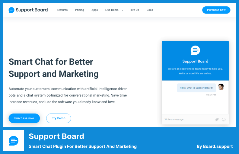 Support Board Plugin - Plugin Smart Chat pentru o mai bună asistență și marketing