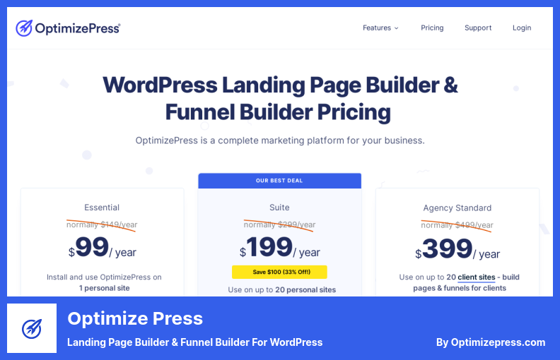 Optimize Press 플러그인 - WordPress용 랜딩 페이지 빌더 및 퍼널 빌더