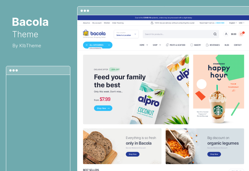 Bacola Theme - E-Commerce-Theme für Lebensmittelgeschäfte