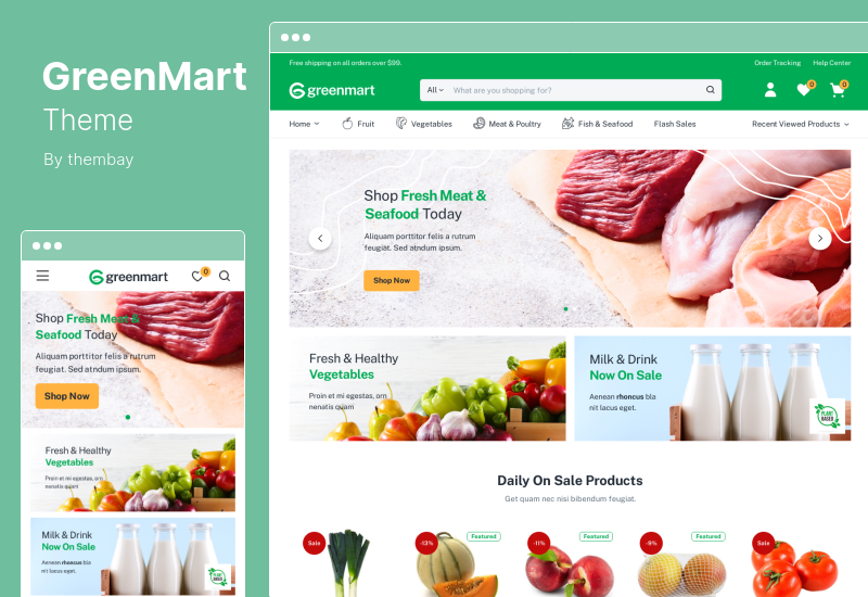 ธีม GreenMart - อาหารออร์แกนิก WooCommerce WordPress Theme