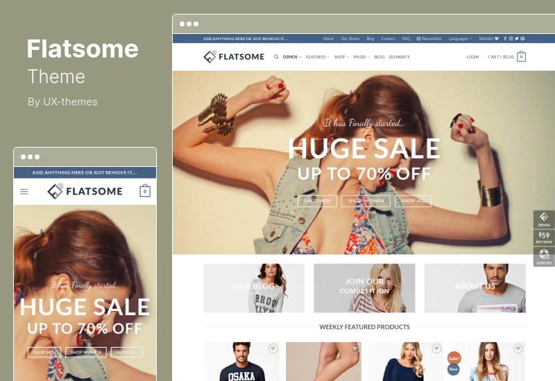 Tema Flatsome - Tema WooCommerce responsivo multiuso