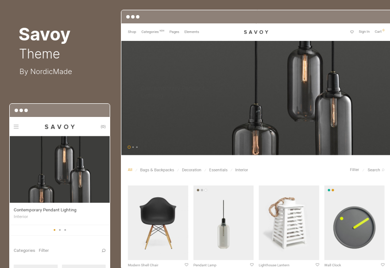 Tema Savoy - Tema minimalista AJAX WooCommerce