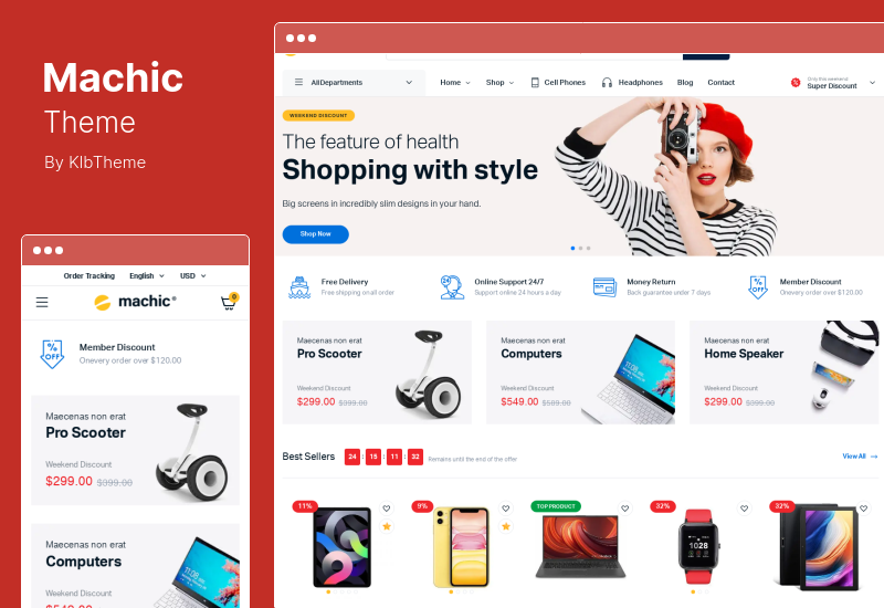 Machic Theme - سمة WooCommerce لمتجر الإلكترونيات