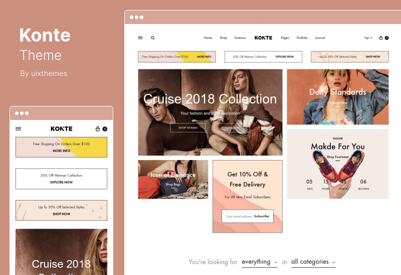 Konte Theme - Minimales modernes WooCommerce WordPress Theme