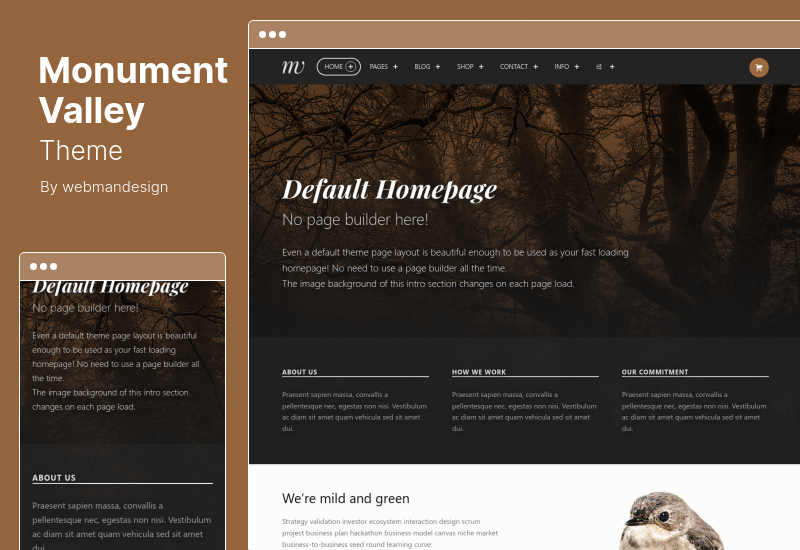 Thème Monument Valley - Chef-d'œuvre d'entreprise WooCommerce accessible