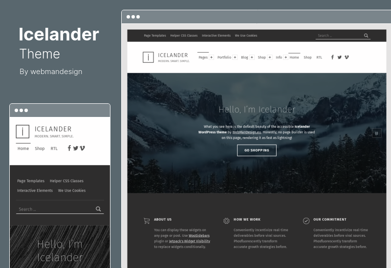 Islandia Theme - Portofolio Bisnis yang Dapat Diakses WooCommerce WordPress Theme