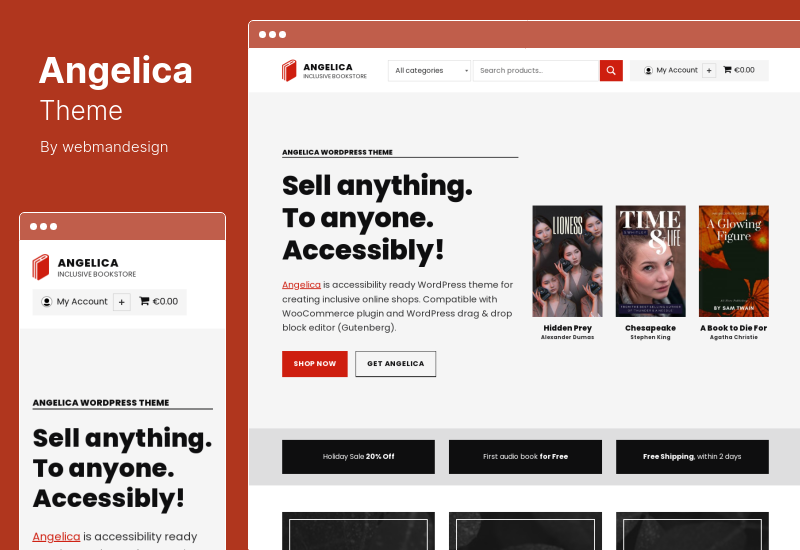 Angelica Theme - Tema de WordPress para librería accesible