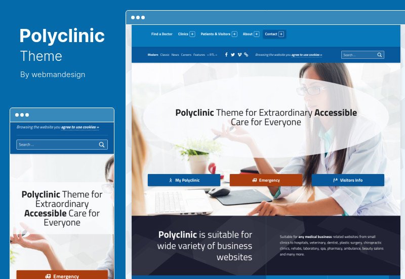 Tema Policlínica - Tema WordPress Médico Acessível