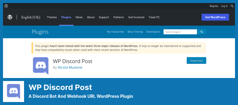 WP Discord Post Plugin - Un bot Discord et une URL Webhook WordPress Plugin