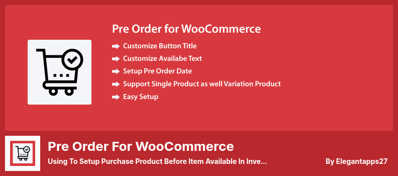 Vorbestellung für das WooCommerce-Plug-in - Verwendung zum Einrichten des Kaufprodukts, bevor der Artikel im Inventar verfügbar ist