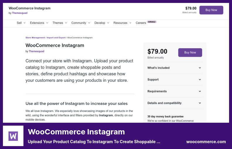 ปลั๊กอิน WooCommerce Instagram - อัปโหลดแคตตาล็อกผลิตภัณฑ์ของคุณไปยัง Instagram เพื่อสร้างโพสต์และเรื่องราวที่ซื้อได้