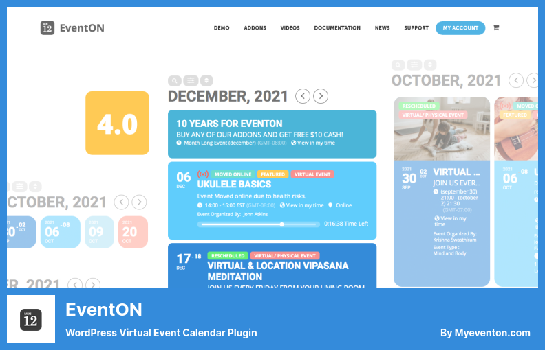 Plugin EventON - Plugin de calendrier d'événements virtuels WordPress