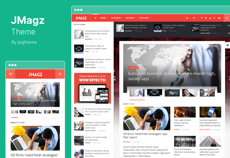 Tema JMagz - Tema WordPress della rivista Tech News Review