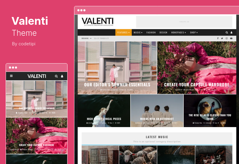 Motyw Valenti - WordPress HD Review Magazine News Theme