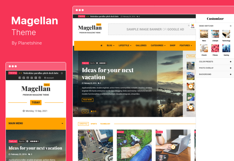 Magellan Theme - Revista de reseñas de noticias en video