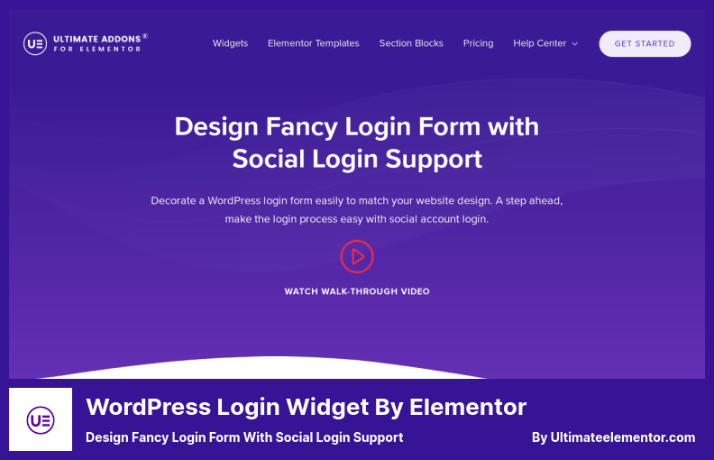 Widget de inicio de sesión de WordPress por el complemento de Elementor: diseñe un formulario de inicio de sesión elegante con soporte de inicio de sesión social