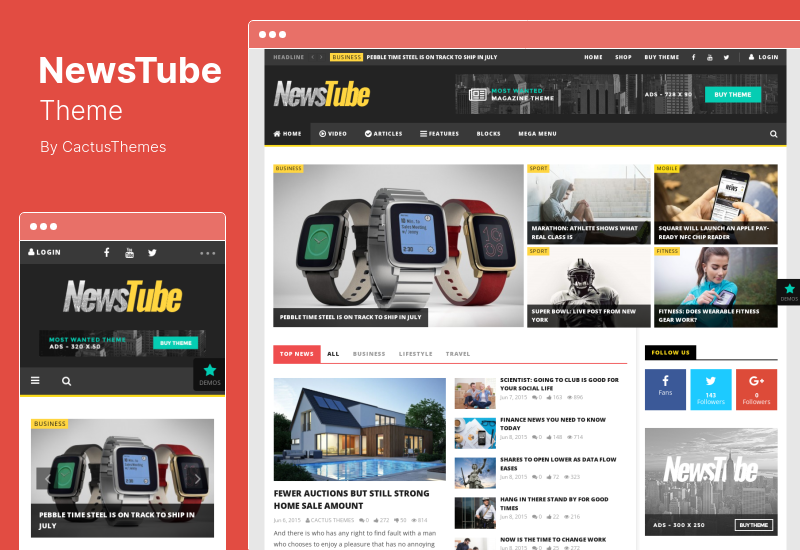 Tema NewsTube - Video Blog Majalah