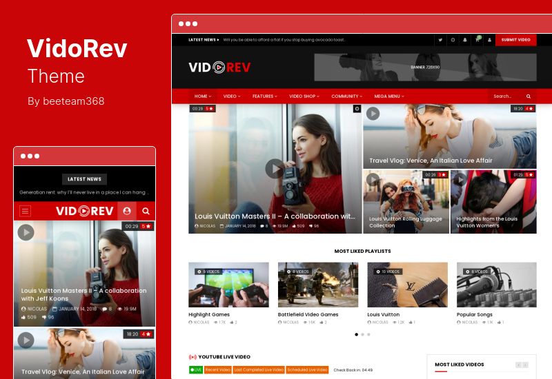 VidoRev Teması - Video WordPress Teması