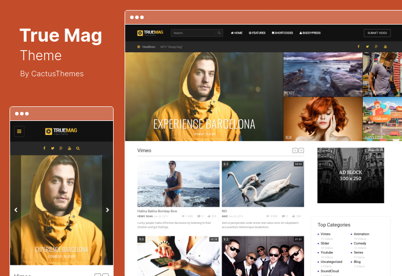 True Mag Theme - موضوع WordPress لمجلة الفيديو