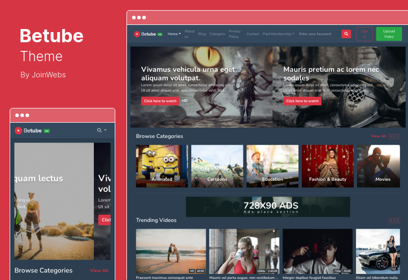 Betube-Thema - Video-WordPress-Theme