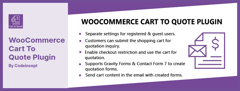 WooCommerce Cart To Quote Plugin 플러그인 - 상점 소유자가 견적 조회를 활성화할 수 있습니다.