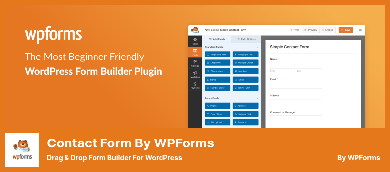 نموذج الاتصال بواسطة WPForms Plugin - أداة إنشاء نماذج السحب والإفلات لـ WordPress