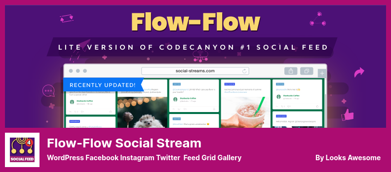 Plugin di flusso sociale Flow-Flow - Galleria della griglia di feed di WordPress Facebook Instagram Twitter