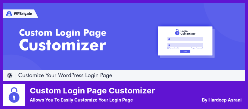 Plugin de personalização de página de login personalizada - permite que você personalize facilmente sua página de login