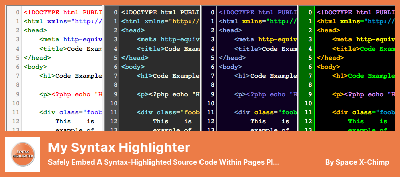 Plugin My Syntax Highlighter - Incorpora in modo sicuro un codice sorgente evidenziato dalla sintassi all'interno di Pages Plugin