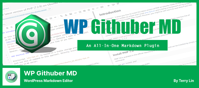 Plugin WP Githuber MD - Éditeur de démarquage WordPress