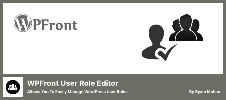 WPFront User Role Editor Plugin - يتيح لك إدارة أدوار مستخدم WordPress بسهولة