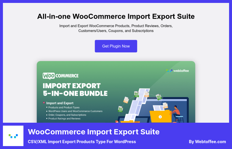 Complemento de WooCommerce Import Export Suite - Tipo de productos de importación y exportación CSV/XML para WordPress