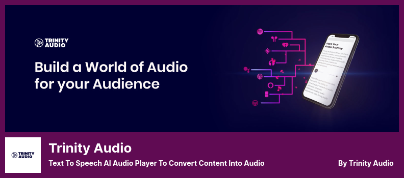 Trinity Audio Plugin - Text to Speech AI Audio Player untuk Mengonversi Konten Menjadi Audio