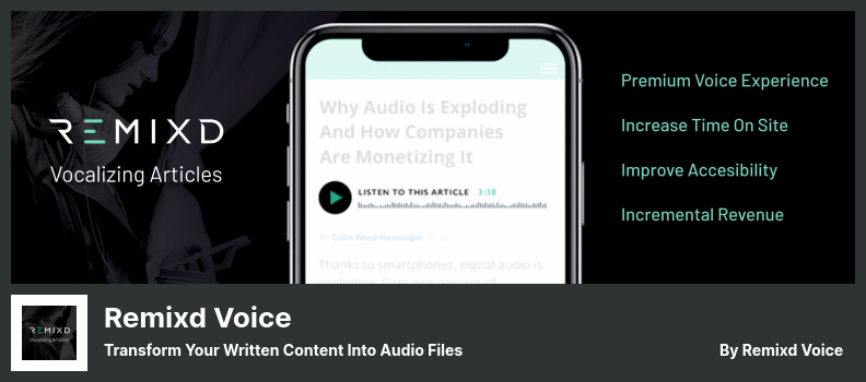Remixd Voice Plugin - Yazılı İçeriğinizi Ses Dosyalarına Dönüştürün