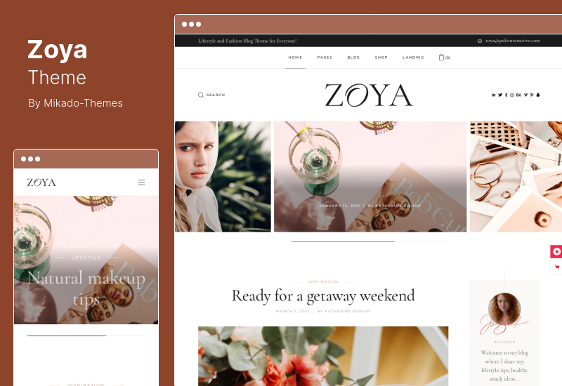 Tema Zoya - Tema WordPress de blog de estilo de vida