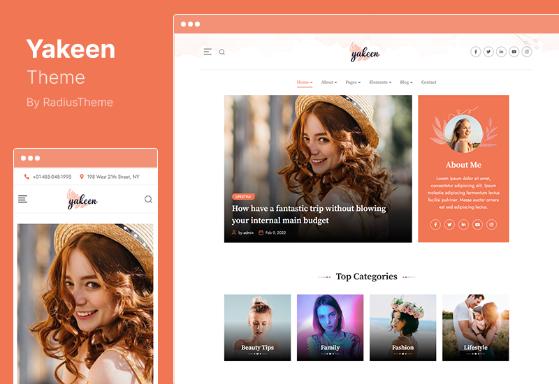 ธีม Yakeen - บล็อกไลฟ์สไตล์ WordPress Theme