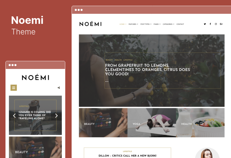 Noemi Theme — тема WordPress для блога о стиле жизни и моде