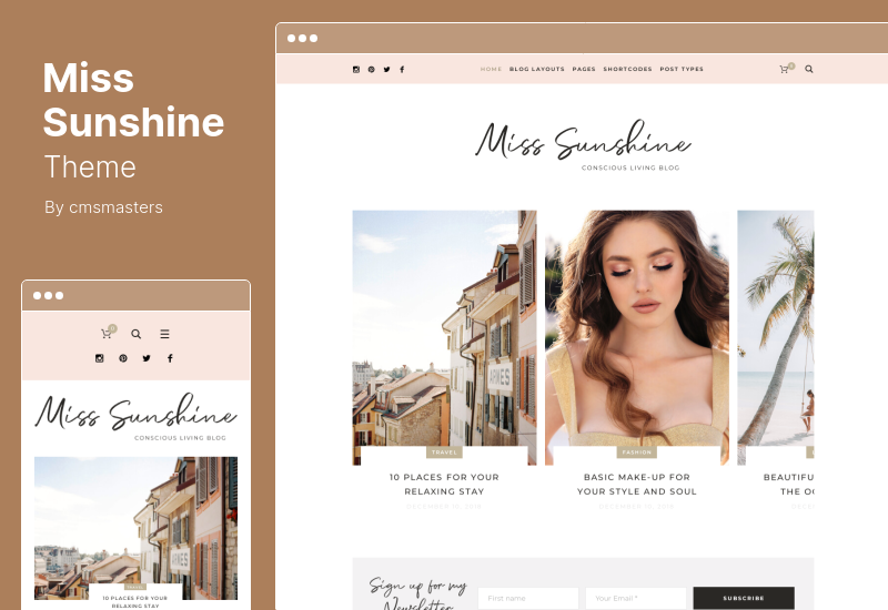 Tema Miss Sunshine - Tema WordPress para Blog de Estilo de Vida Feminino