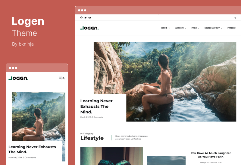 Tema Logen - Kit Template Elementor Blog Gaya Hidup Tema WordPress