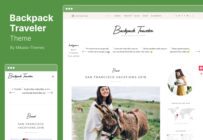 Backpack Traveler Theme - Tema moderno de WordPress para blog