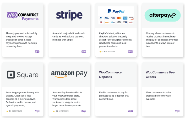 خيارات الدفع WooCommerce