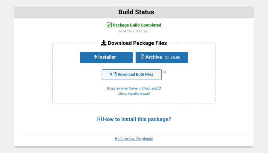 L'écran de téléchargement du plugin Duplicator.