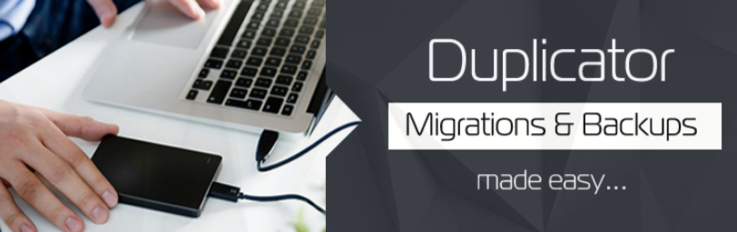 Плагин Duplicator для WordPress.