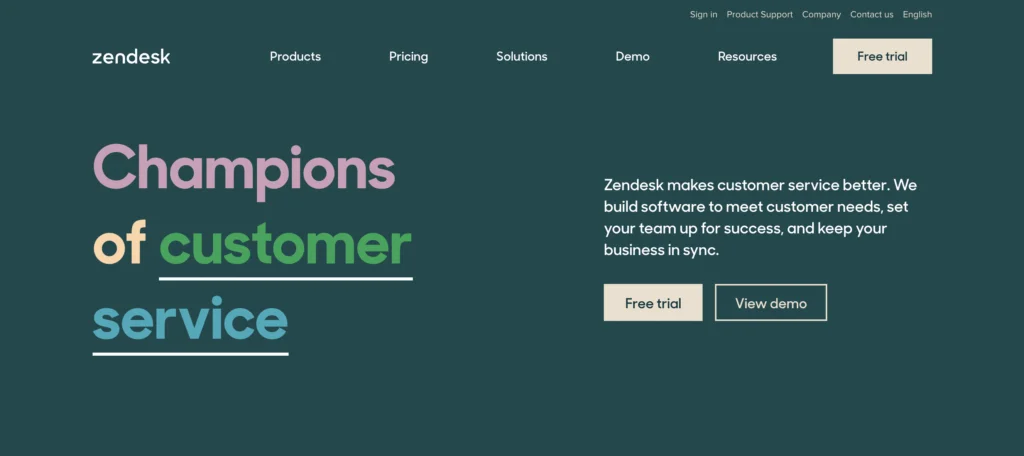 لقطة شاشة لبرنامج مكتب المساعدة من Zendesk